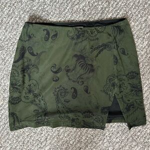 Princess Polly green mini skirt